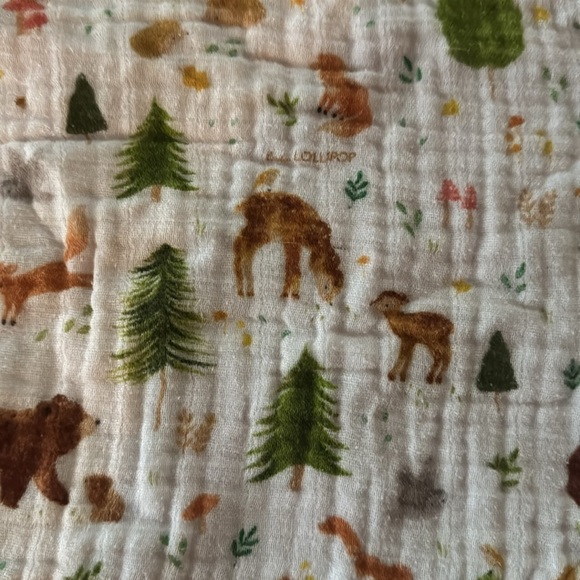 Loulou Lollipop Lightweight Muslin Sleep Bag 1 TOG - Forest Friends - 3-12m - Picture 3 of 5